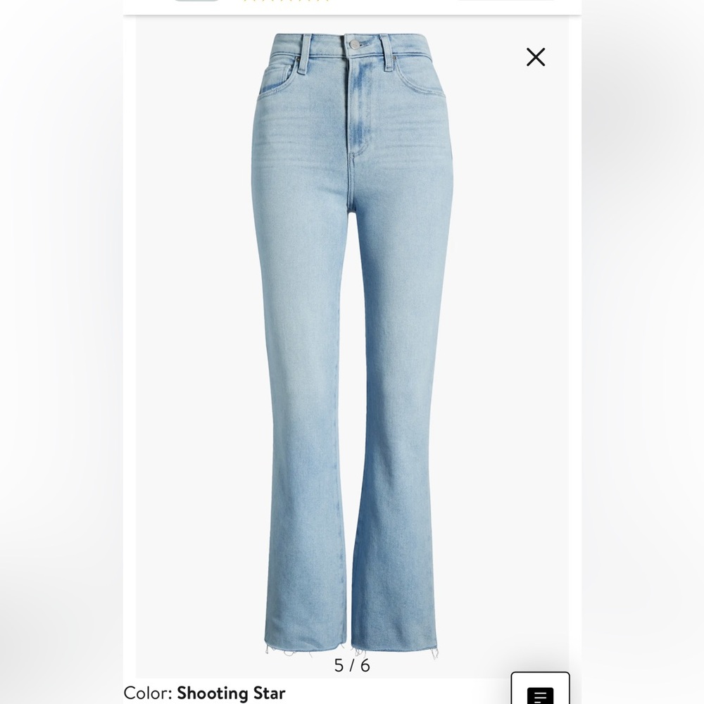 Paige Claudine high waist frayed hem ankle glare jeans